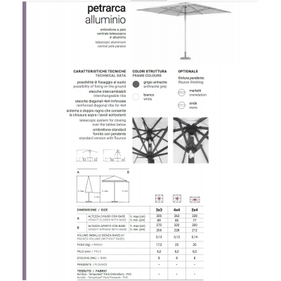 scheda tecnica Petrarca alluminio