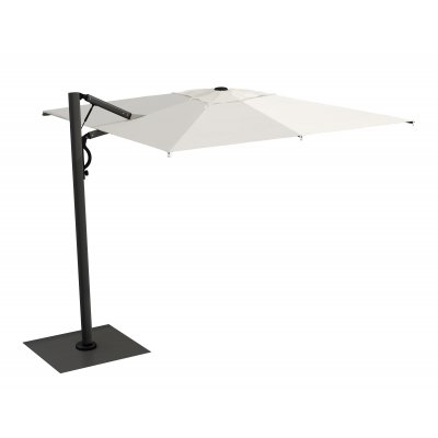 ombrellone Astro Carbon con tessuto bianco T7 con contropiastra  in acciaio zincato CP6565ZS