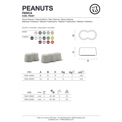 scheda tecnica Peanuts colorata