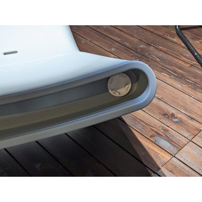particolare lettino Esse colore standard acquamarina (AQM) tappo per zavorrare con acqua