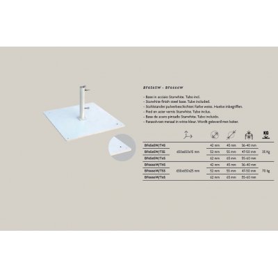 accessori: base in acciaio zincato colore bianco starwhite