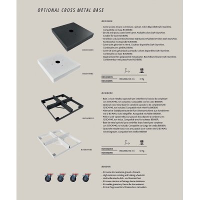 accessori: carter per basi metalliche con zavorre da cm 40 x 40