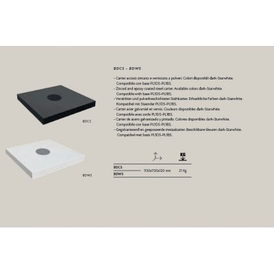 accessori: carter per basi metalliche con zavorre da 50 x 50