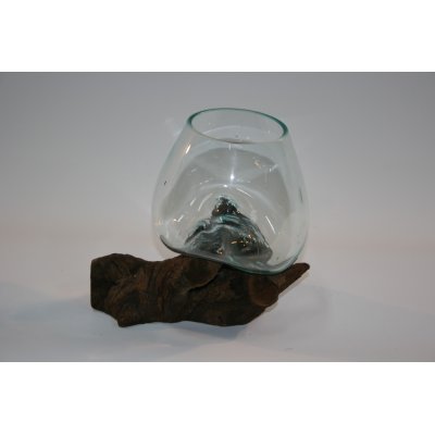vaso Industrial con base legno piccolo