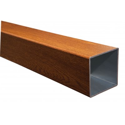 sezione sostegno in alluminio finitura legno di iroko