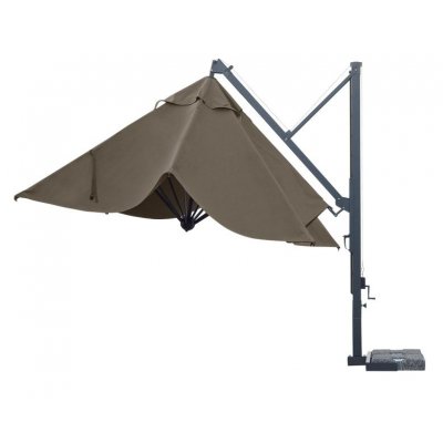 ombrellone retrattile Galileo Dark con tessuto Grigio Taupe T6 senza pendente