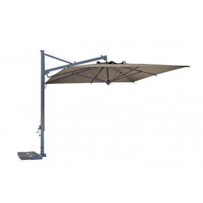 ombrellone retrattile Galileo Dark con tessuto Grigio Taupe T6 senza pendente - aperto